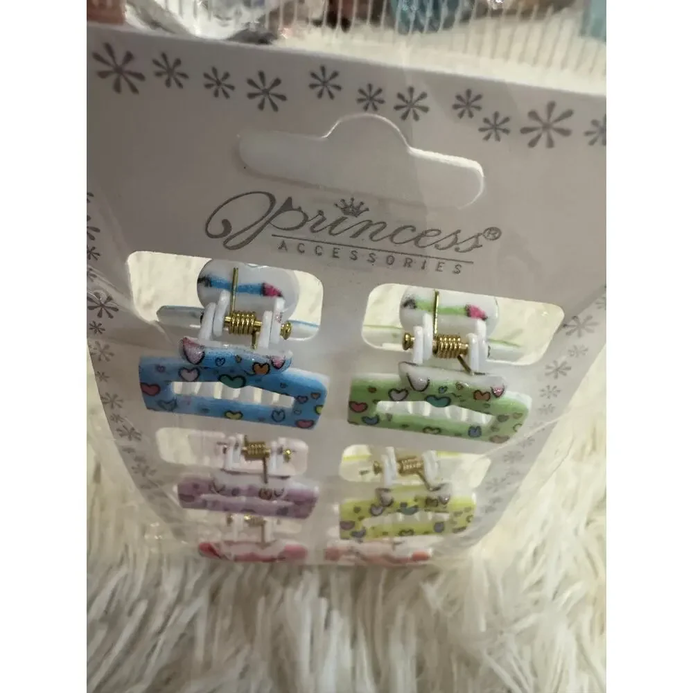 Assorted colors set of 6 small hair clips claws hair accessories